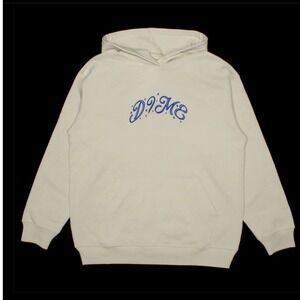 Dime MTL Sparkle Hoodie Fog script Logo Embroidered Beige Cream Mens Large